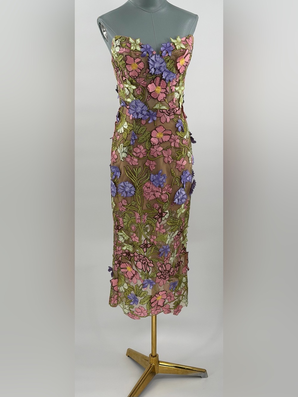 🆕 BRONX & BANCO 🧿 NWOT Iris Floral Maraya Midi Dress, Pink Multi - Sz XS US 2 - Picture 11 of 16